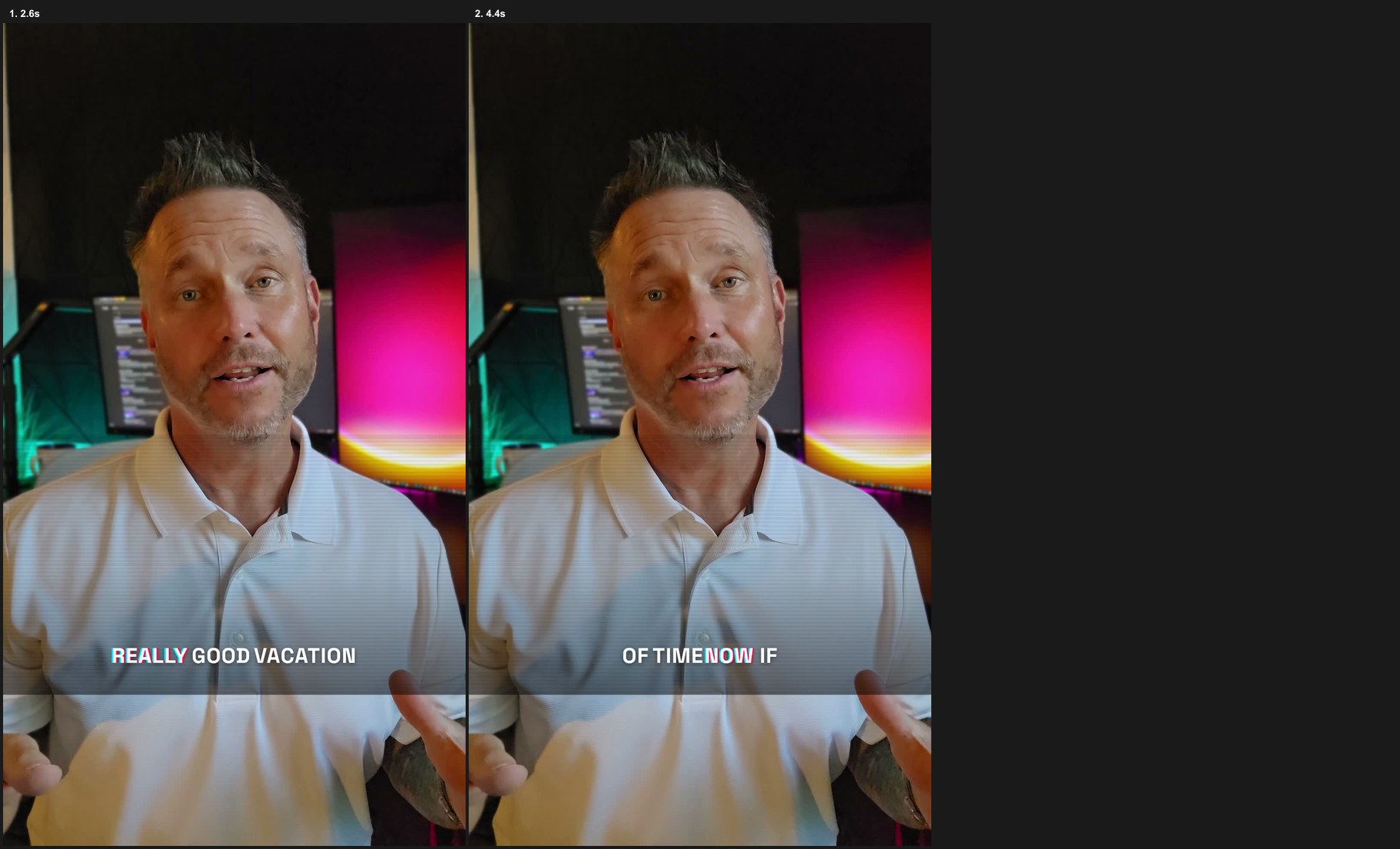Glitch RGB caption style